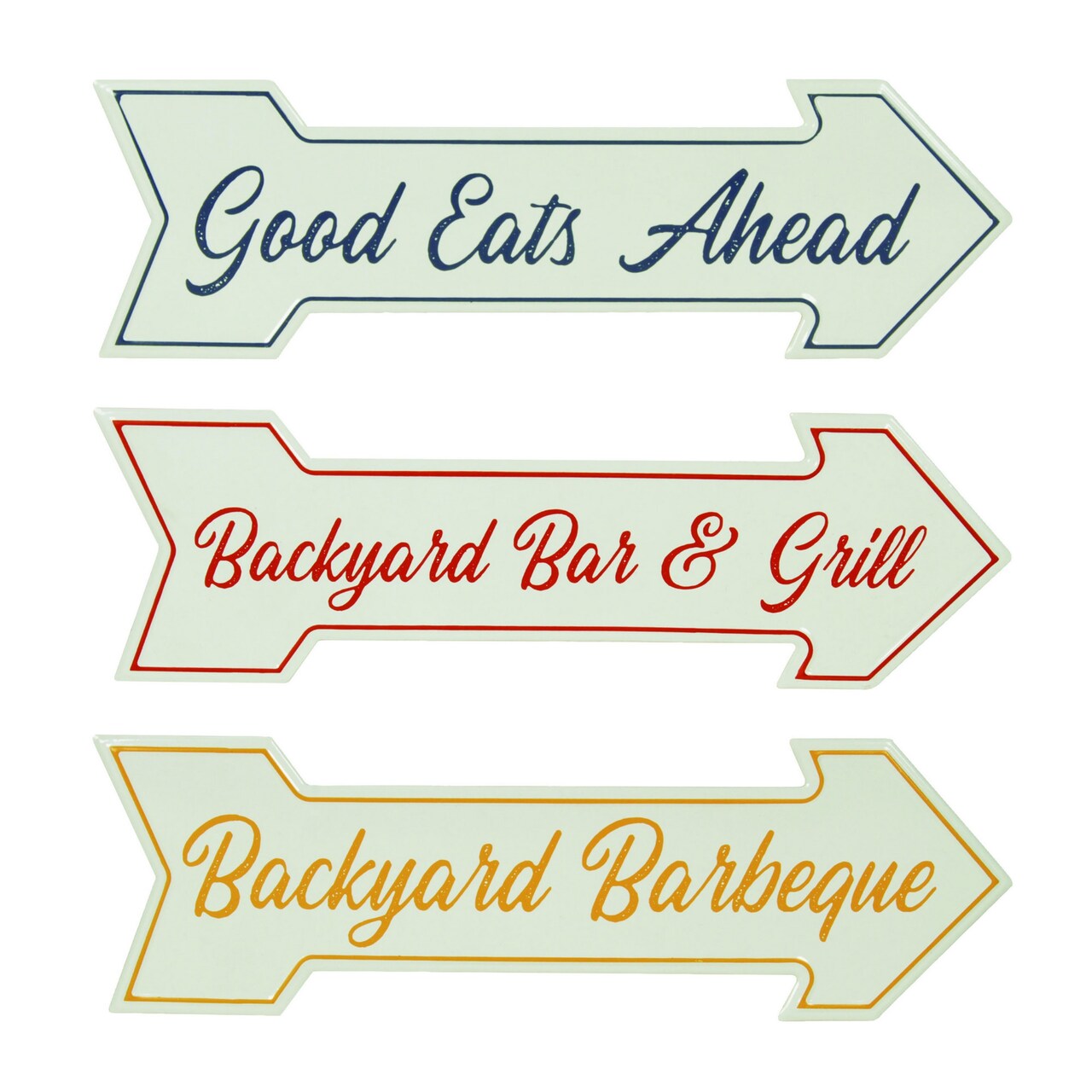 Transpac Metal Backyard Arrow Decor Set of 3, Multicolor Spring Wall Art, Metal, 5.51" H x 17.72" L x 17.72" W, Perfect for Home Decor